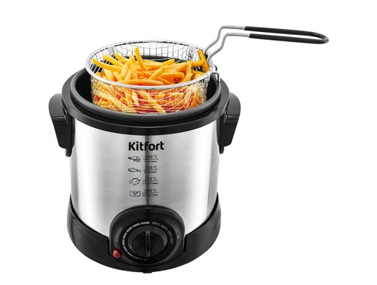 Фритюрница KITFORT KT-2011 серебристый/черный